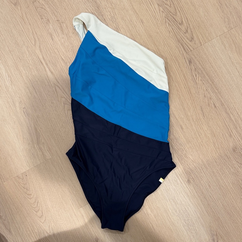 Summersalt One-Shoulder Blue Colorblock One Piece